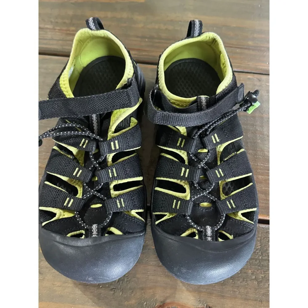 KEEN Newport H2 Kids Sport Sandals Waterproof Hiking Water Black‎ Yellow Sz 5